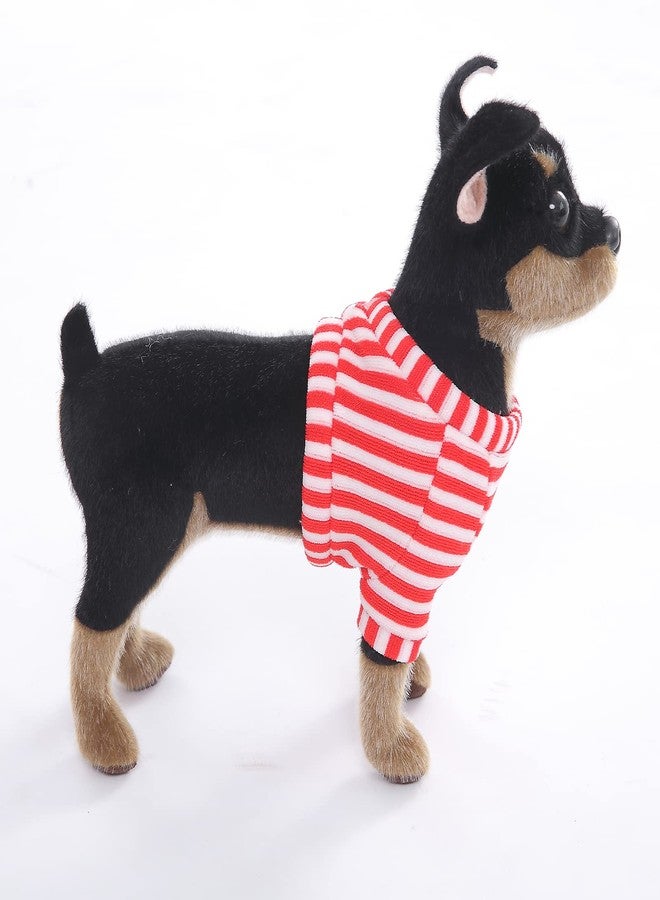 CU-MATE 10 inch Doberman Pinscher Dog Stuffed Animal - Black and Tan Lifelike & Realistic Plush Toy Puppy Dog Standing Present Gift - Image 3